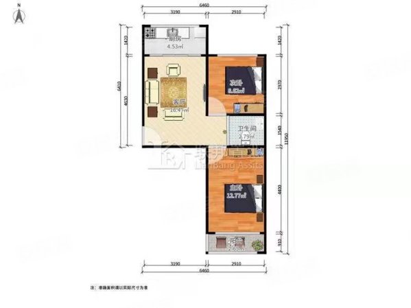 和平路东三南小区2室1厅1卫78㎡南北41.5万