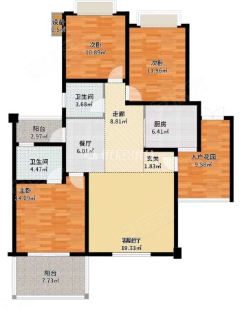 中铁龙盘湖世纪山水(公寓住宅)3室2厅2卫122㎡南北73.5万