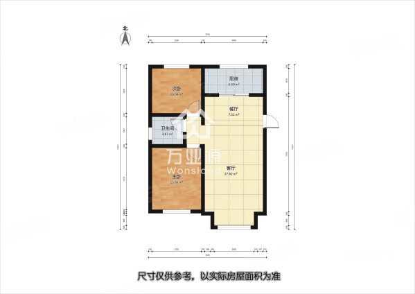 贝肯山莫缇园2室2厅1卫99㎡南北230万