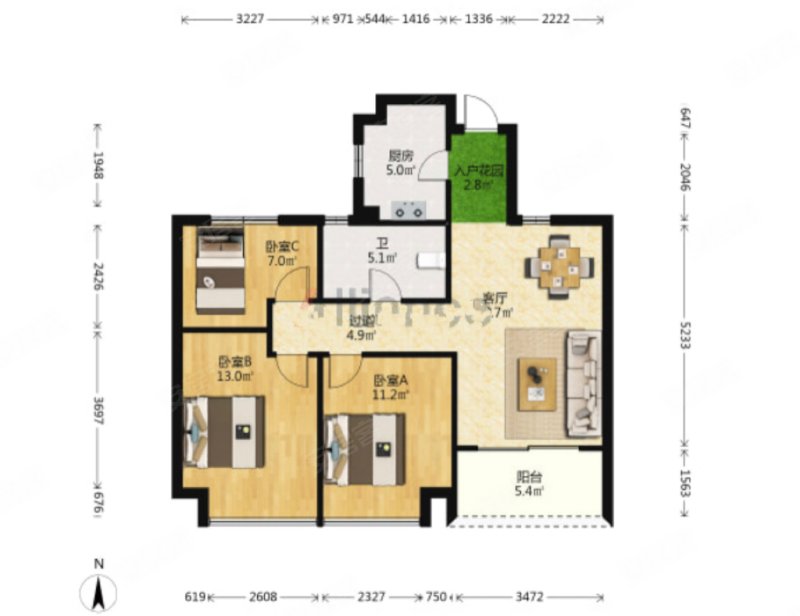 唐家湾翠湖香山电梯小三房 中间楼看小区园林绿化 靠近唐家湾站