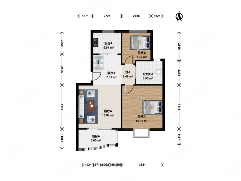 两年出一套,有钥匙,南北通2房户型 , 楼层,各付税费,上海阳城(5支弄)