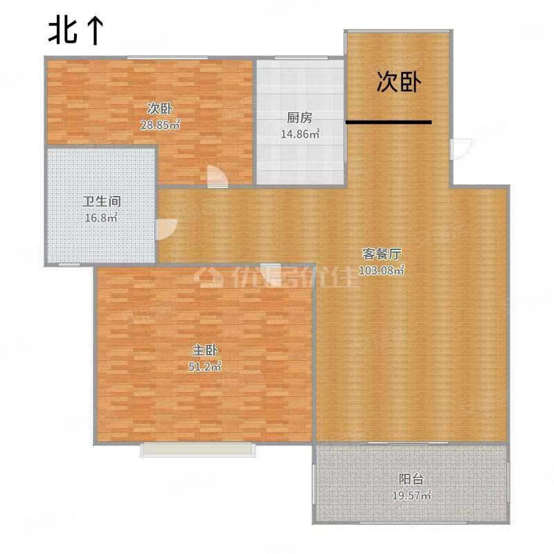 沙田知音3室1厅1卫82㎡南北39万