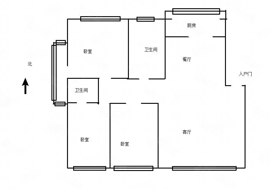 金龙苑3室2厅1卫134.5㎡南北72.8万