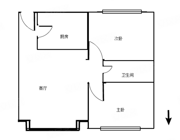 福田天水中心3室2厅1卫108㎡南北82万