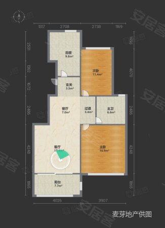 蓝城凤起巢鸣2室2厅1卫84.87㎡南北76万