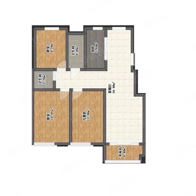 华建上院望府3室2厅2卫118㎡南160万