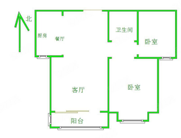 秀兰尚城2室2厅1卫92.54㎡南北108万