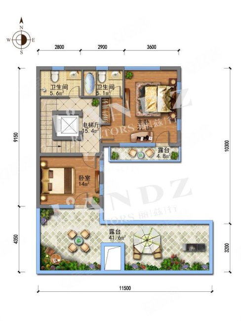 北合院原始毛坯户型!有钥匙随时可看,安静私密,居住舒适