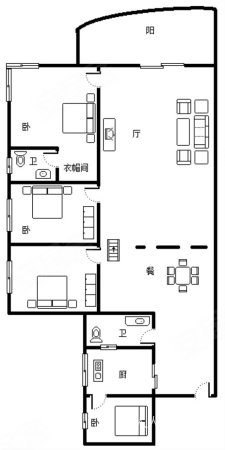 景馨苑3室2厅2卫155㎡南北105万