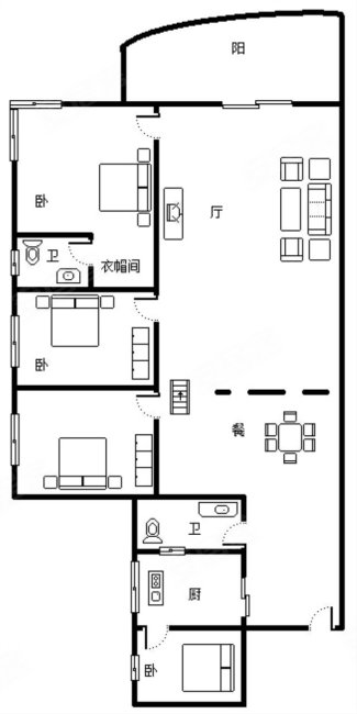 景馨苑3室2厅2卫155㎡南北105万