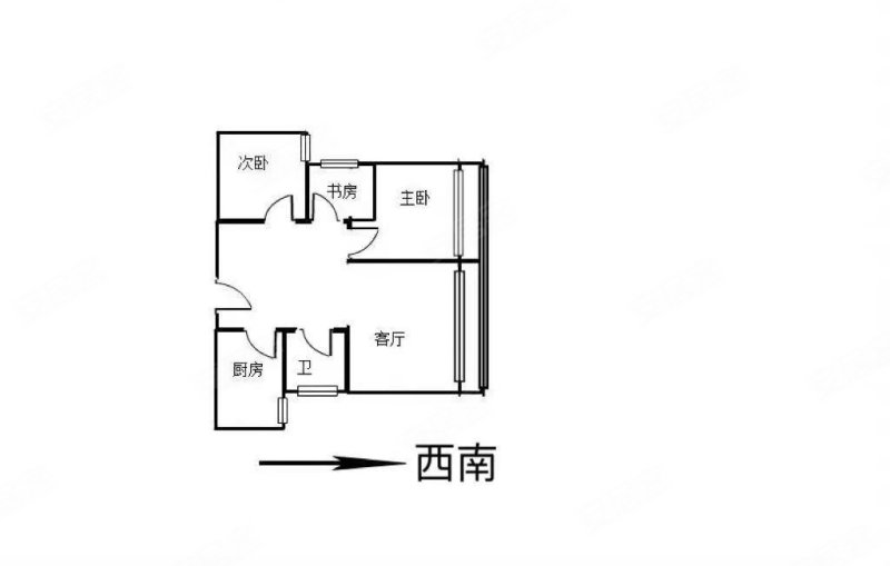 沐春园小区 两室两厅一卫