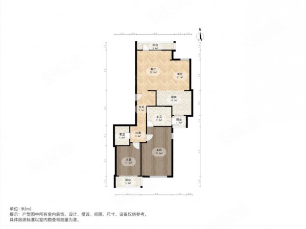 雍景台3室2厅2卫138.8㎡南北1570万