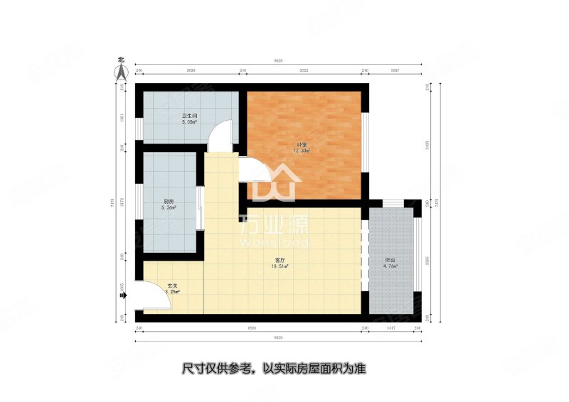 中福朗诗屹朗园1室1厅1卫67.5㎡东西90万