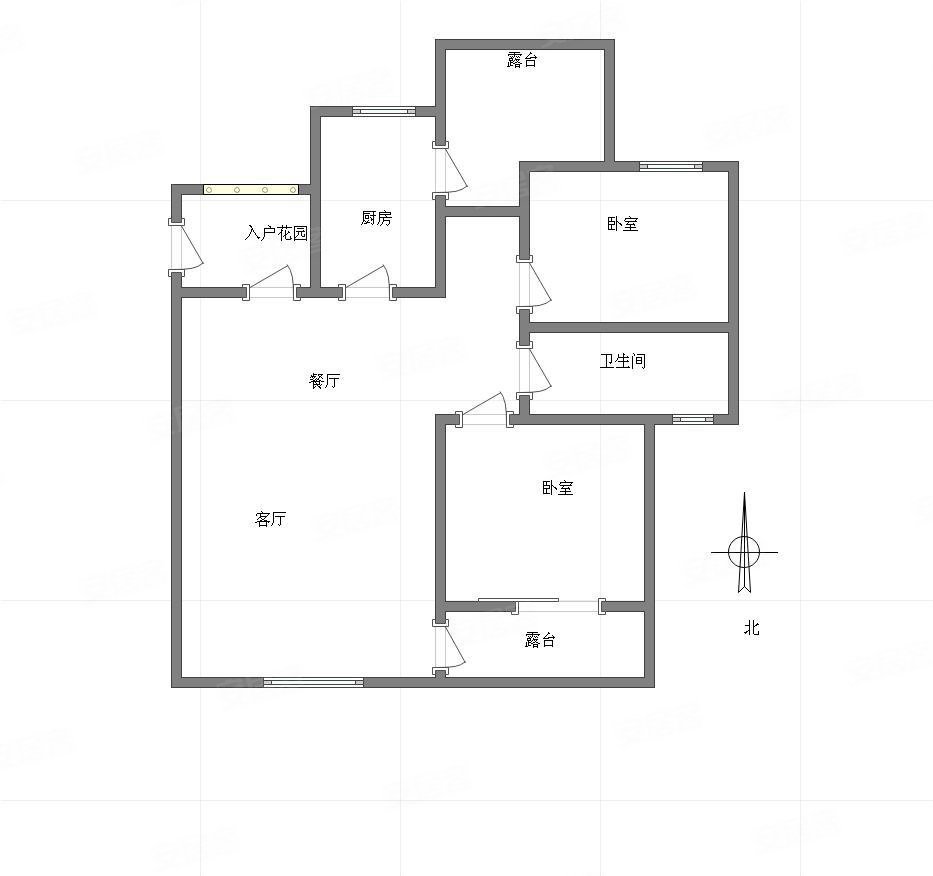 上下三层楼屋顶花园露台实际使用面积200