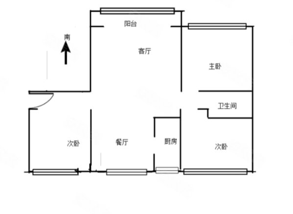 锦华花千树3室1厅1卫108㎡南北77万