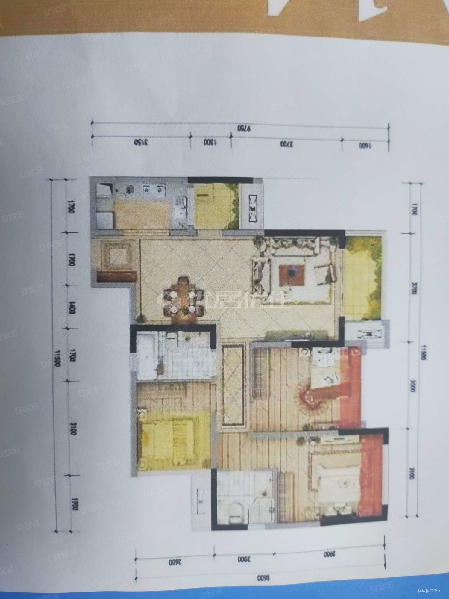万达文化旅游城御林组团3室2厅2卫92.06㎡南95万