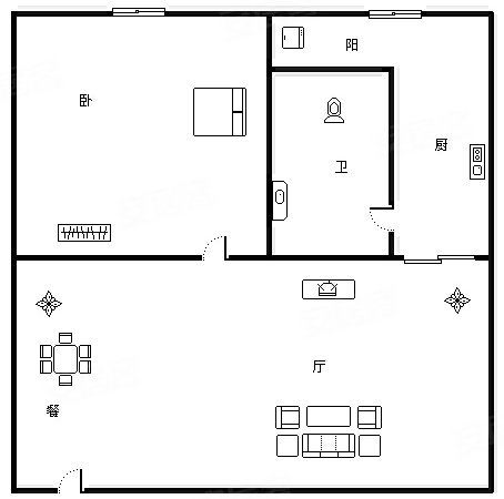 广州天河岗顶明轩大厦明轩大厦 1室1厅1卫 电梯房 配套齐全 南北通透