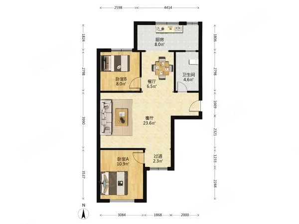 青岛李沧金水路莱茵河畔莱茵河畔 2室1厅1卫