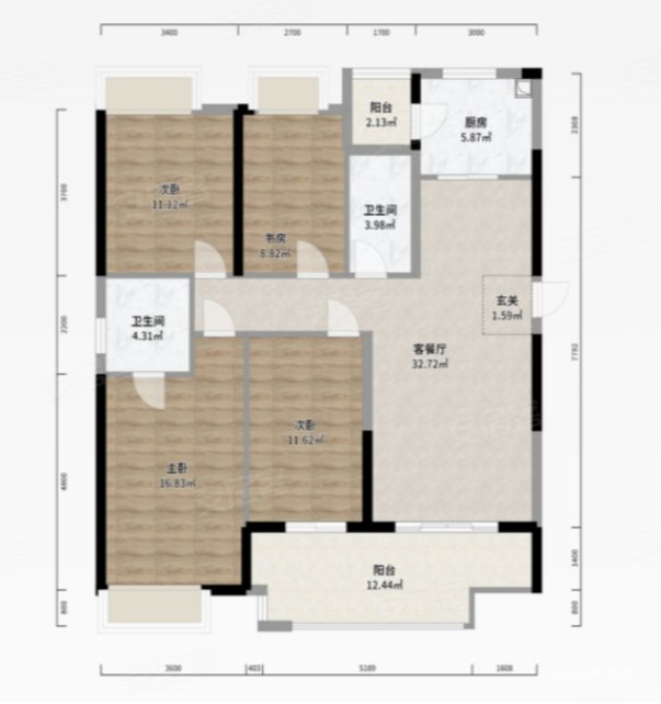 南北通透户型,采光好,中间楼层,四房两厅两卫,碧桂园时代城(浏阳)二手