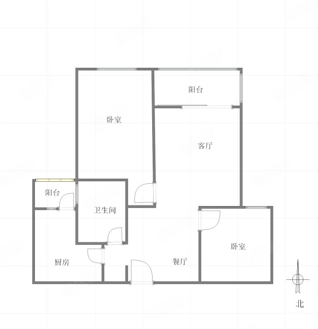 御龙天峰2室2厅1卫86.29㎡北125万