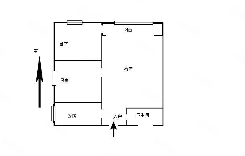 听涛雅苑2室1厅1卫55.43㎡南北78万