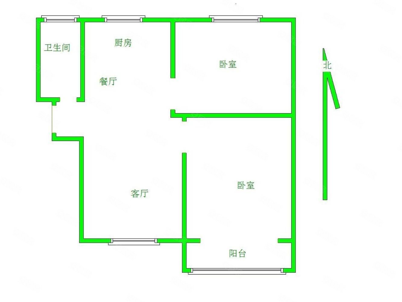 风帆家园2室2厅1卫89.27㎡南北69.8万
