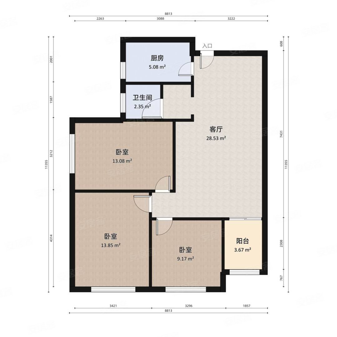 华强商圈8号线地铁口108平三房中楼层随时可以看房