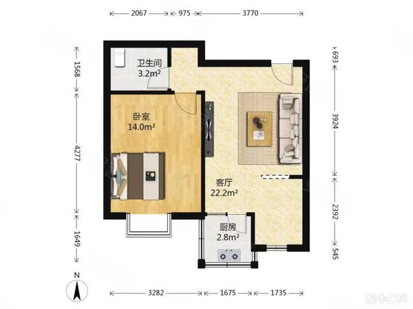 苏州高新区西部生态城平绣雅苑精装修平绣雅苑一室一厅