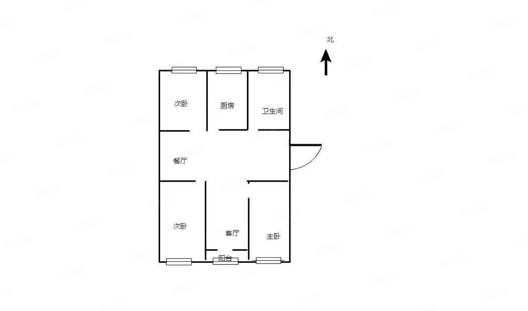 齐城国际3室2厅1卫109㎡南北27万