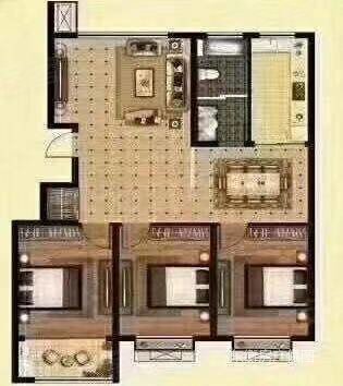 城建新天地3室2厅1卫120㎡南北72万