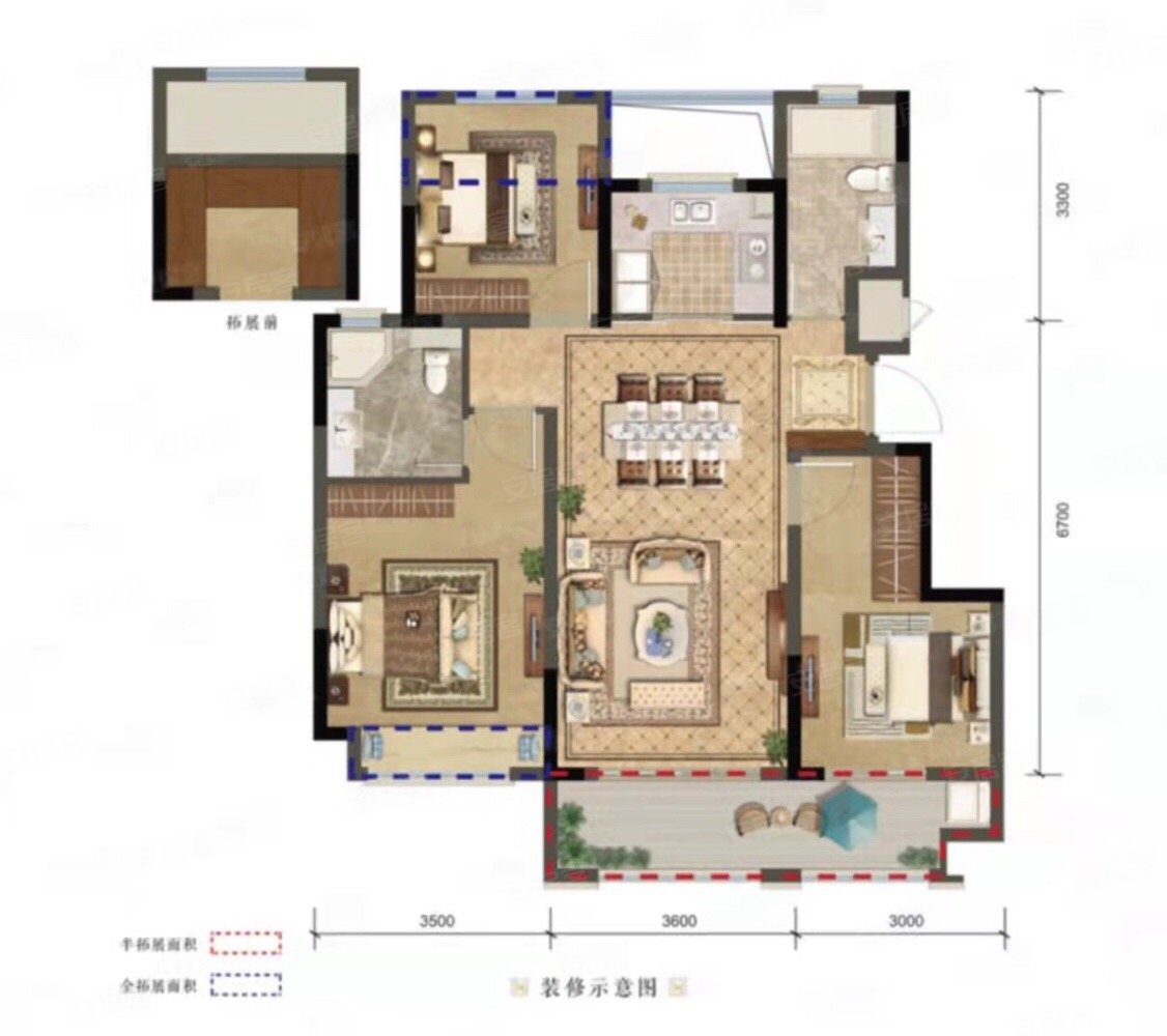 昱湖壹号苑3室2厅2卫97.73㎡南105万