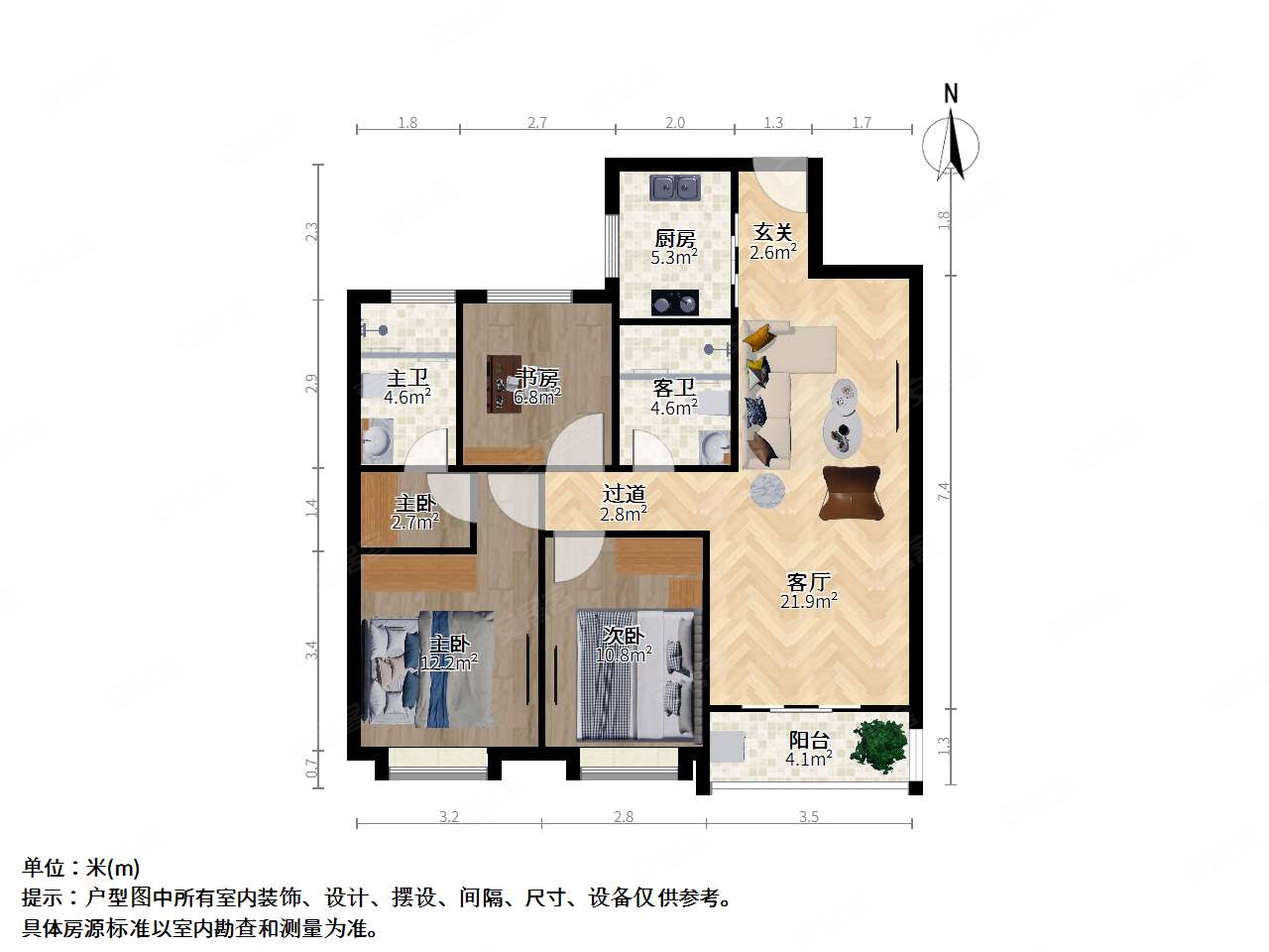 融创朗山(溪岸景园二区36-49)二手房,160万,3室2厅,2卫,112平米-无锡