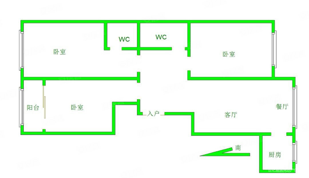 潞泽嘉园3室2厅2卫130㎡南北143万