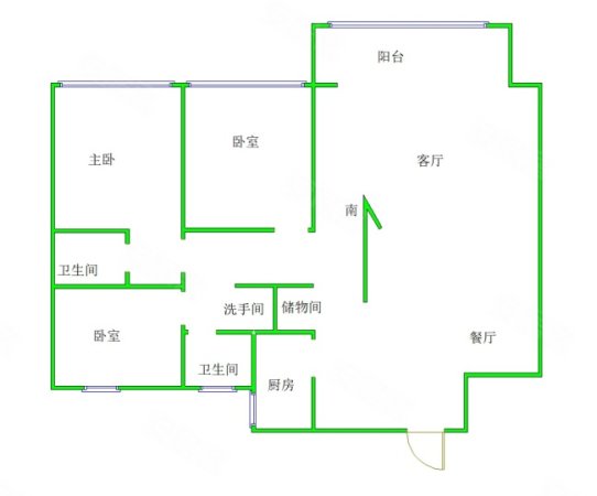 龙湖山庄3室2厅2卫131㎡南北91万