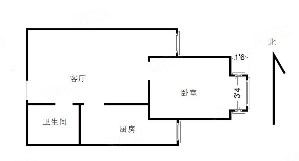 天保郦景1室1厅1卫51.92㎡东28万