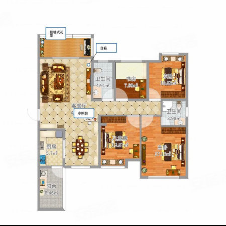 澜御府3室2厅2卫133㎡南北93.8万