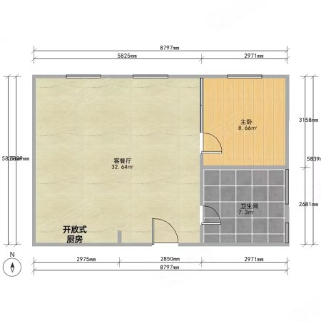重庆公寓1室1厅1卫49.68㎡东480万