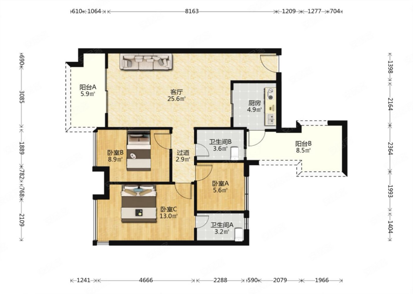 紧靠珠海急售房佳境康城2期装修好三房两厅两卫电梯中层