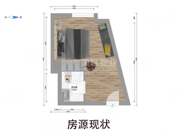 南方证券大厦1室0厅1卫32㎡南北98万