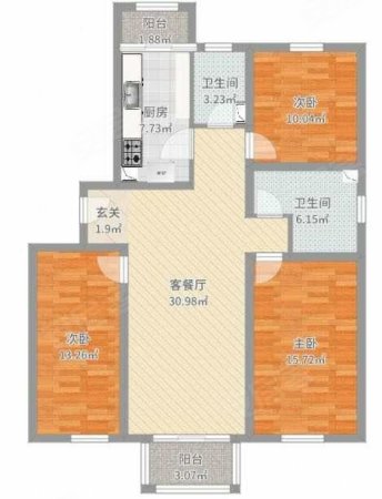 逸馨花苑3室2厅2卫101㎡南北22.8万