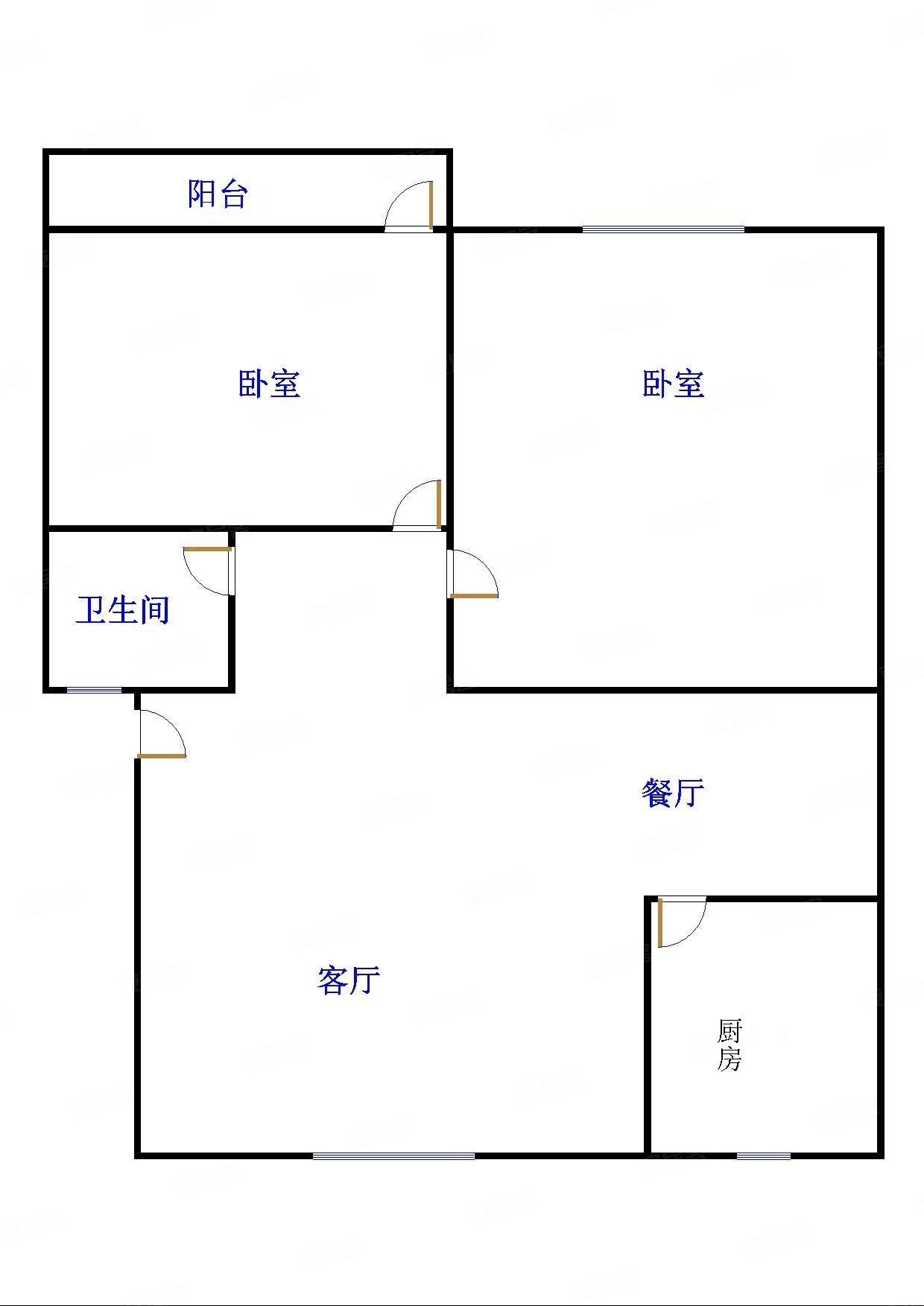 金卉小区2室2厅1卫87㎡南北43万