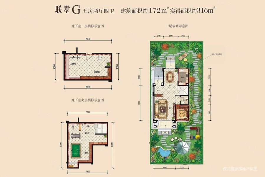 保利国宾首府二期(别墅)4室2厅4卫171.75㎡西南618万