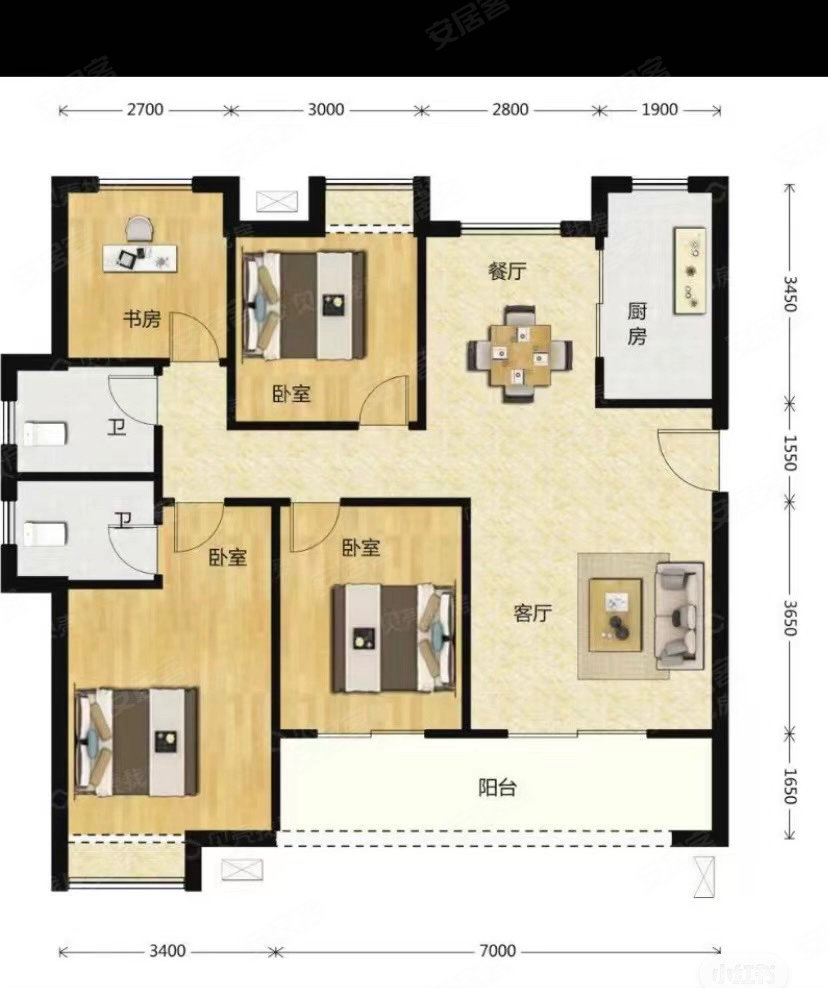 八度新筑3室1厅2卫135㎡南北55万