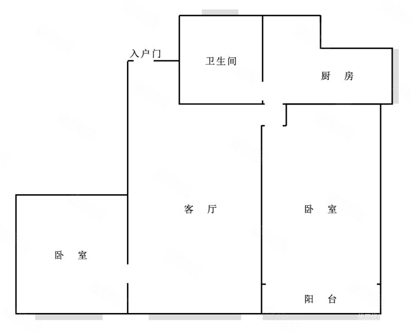 解放路356-368号小区2室1厅1卫65㎡南北26万