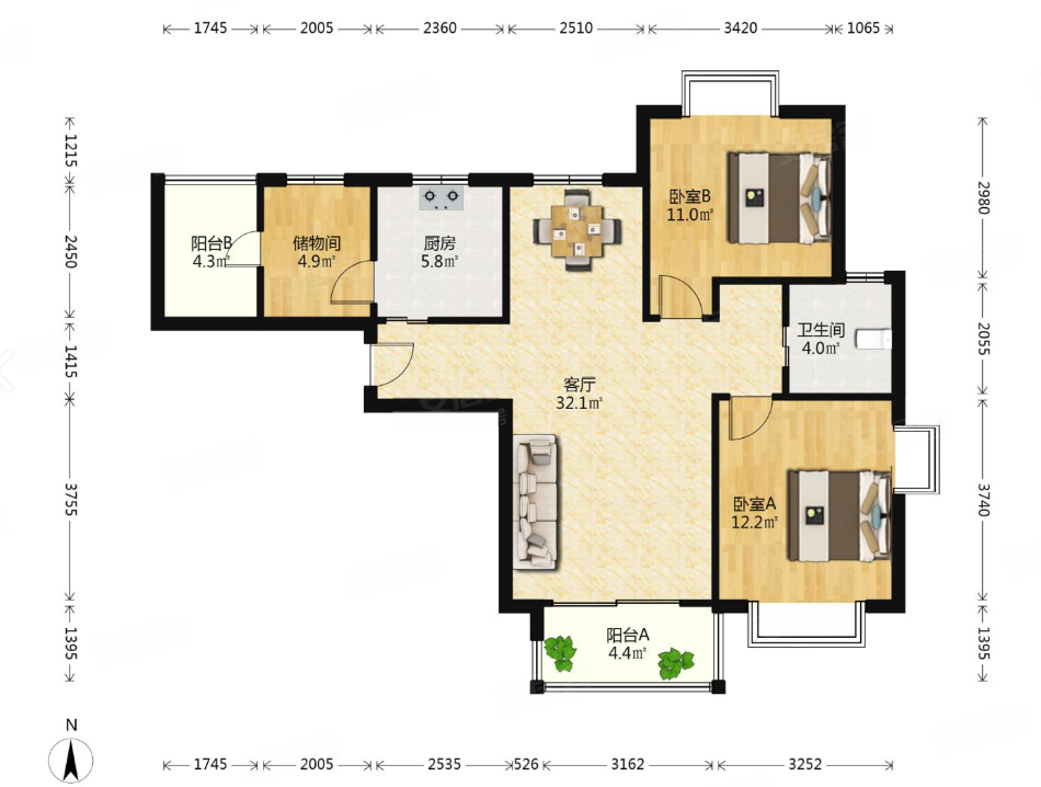 精装可拎包入住 近地铁 南北通透 正规商品房,拉德芳斯梧桐花园北苑