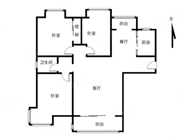 银座中心3室2厅1卫113.04㎡南北138万