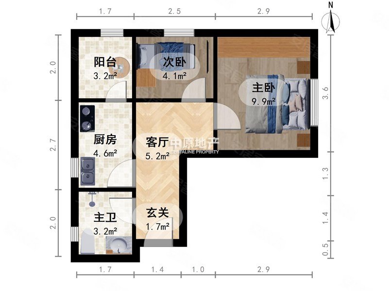 民康园2室1厅1卫53㎡东北50万