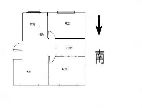 阳光新城三期3室2厅1卫96㎡南北56万