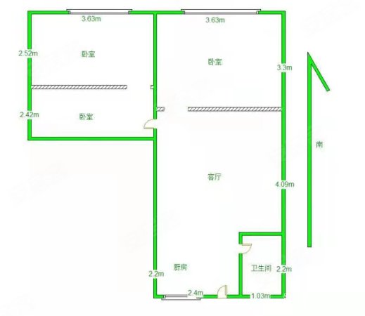 大力小区2室1厅1卫92.7㎡南北76.8万