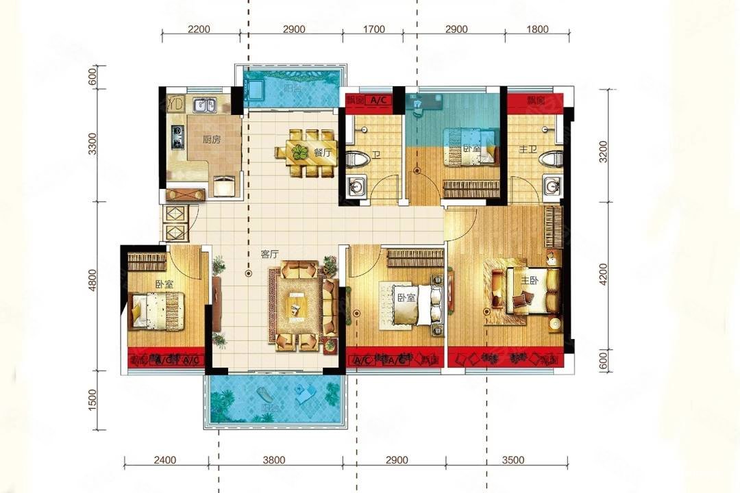龙光玖龙府(高明)4室2厅2卫113.8㎡南70万